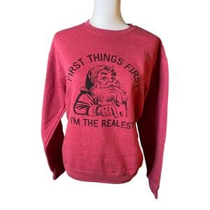Red Santa Sweatshirt - Holiday Christmas Casual